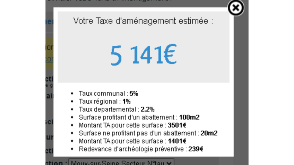 résultat simulateur taxe aménagement forum-2