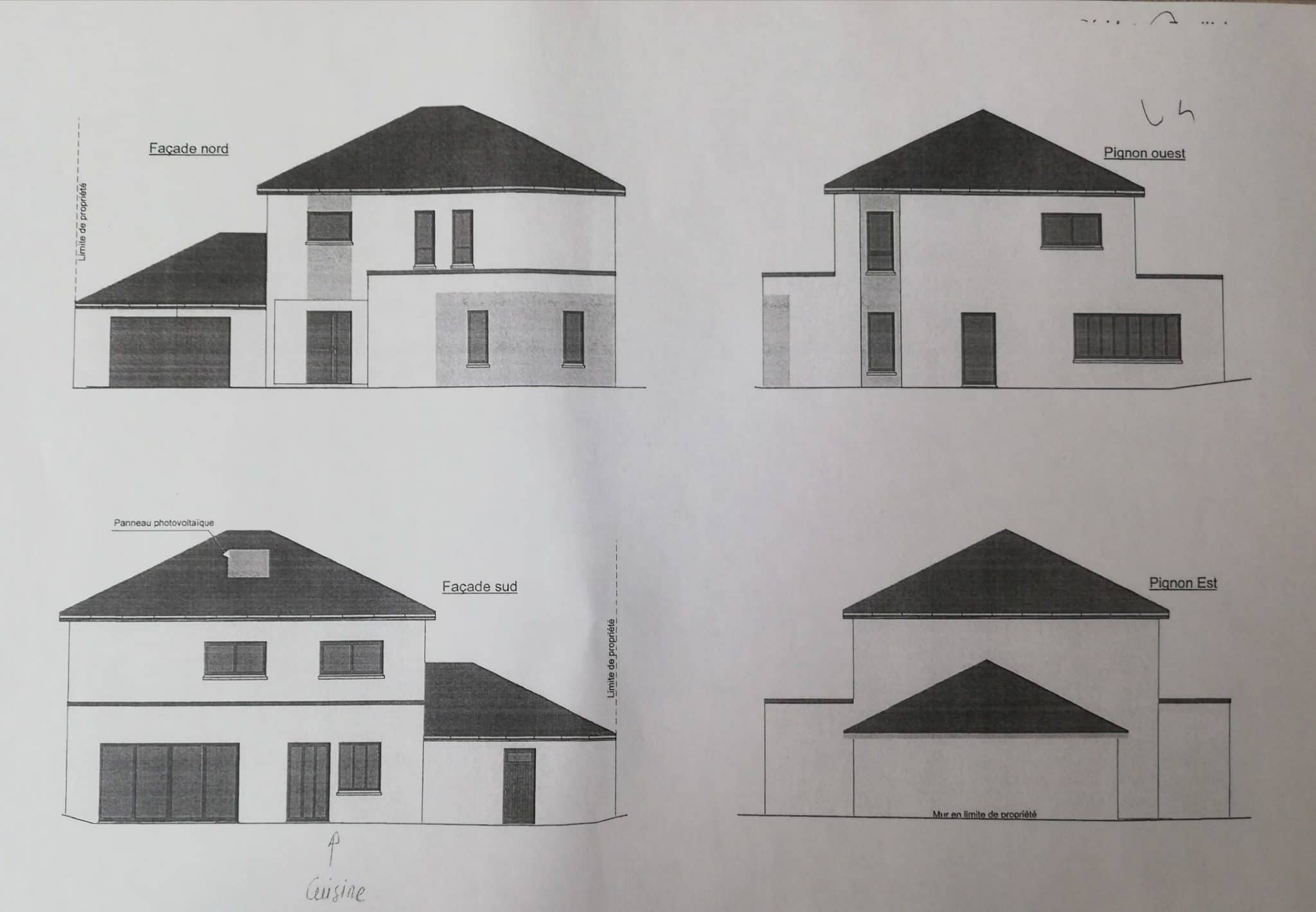 Plan maison 180m2 : plan RDC, étage et vues extérieures