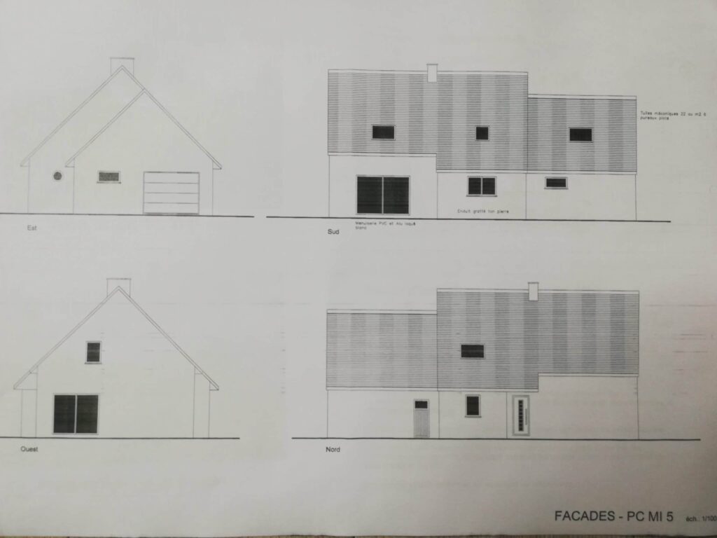 permis construire maison individuelle exemple annexe 5 plan des façades