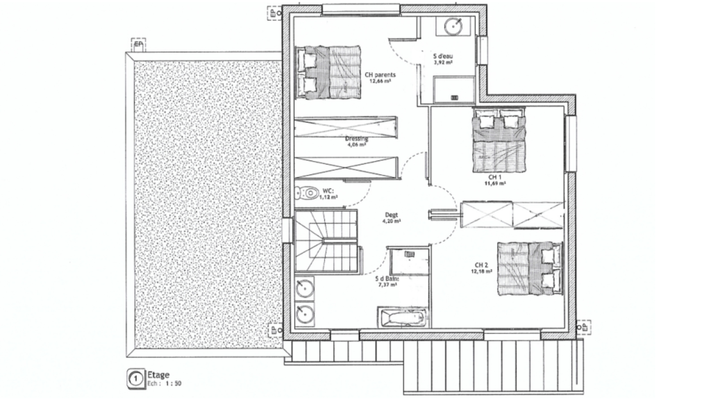 plan maison 120 m² plan étage